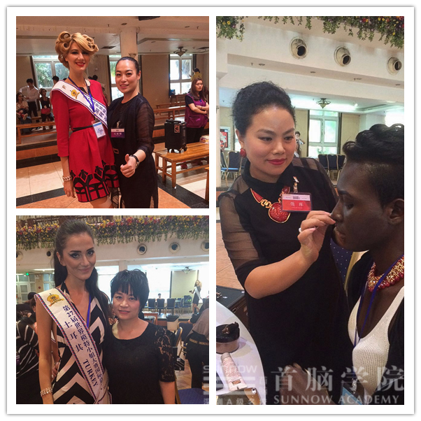 首腦化妝造型團(tuán)隊(duì)為世界模特小姐化妝