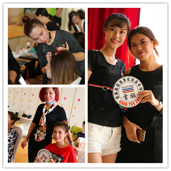 首腦設(shè)計師為佳麗化妝造型