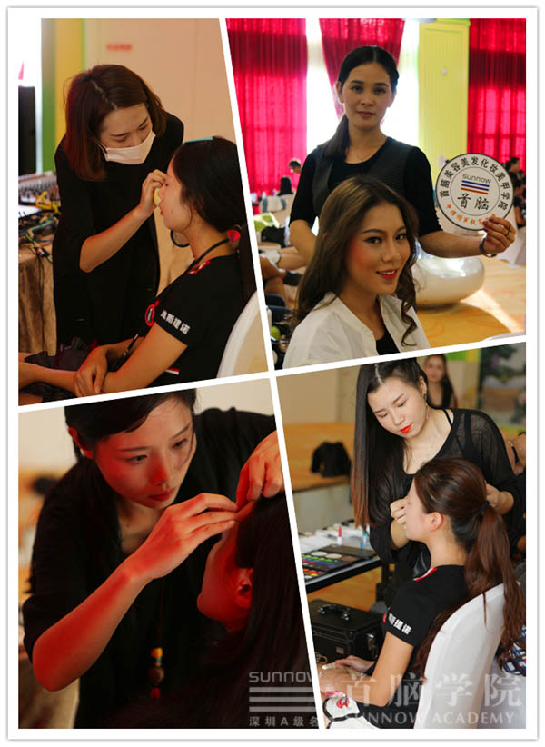 首腦設(shè)計師為佳麗化妝造型